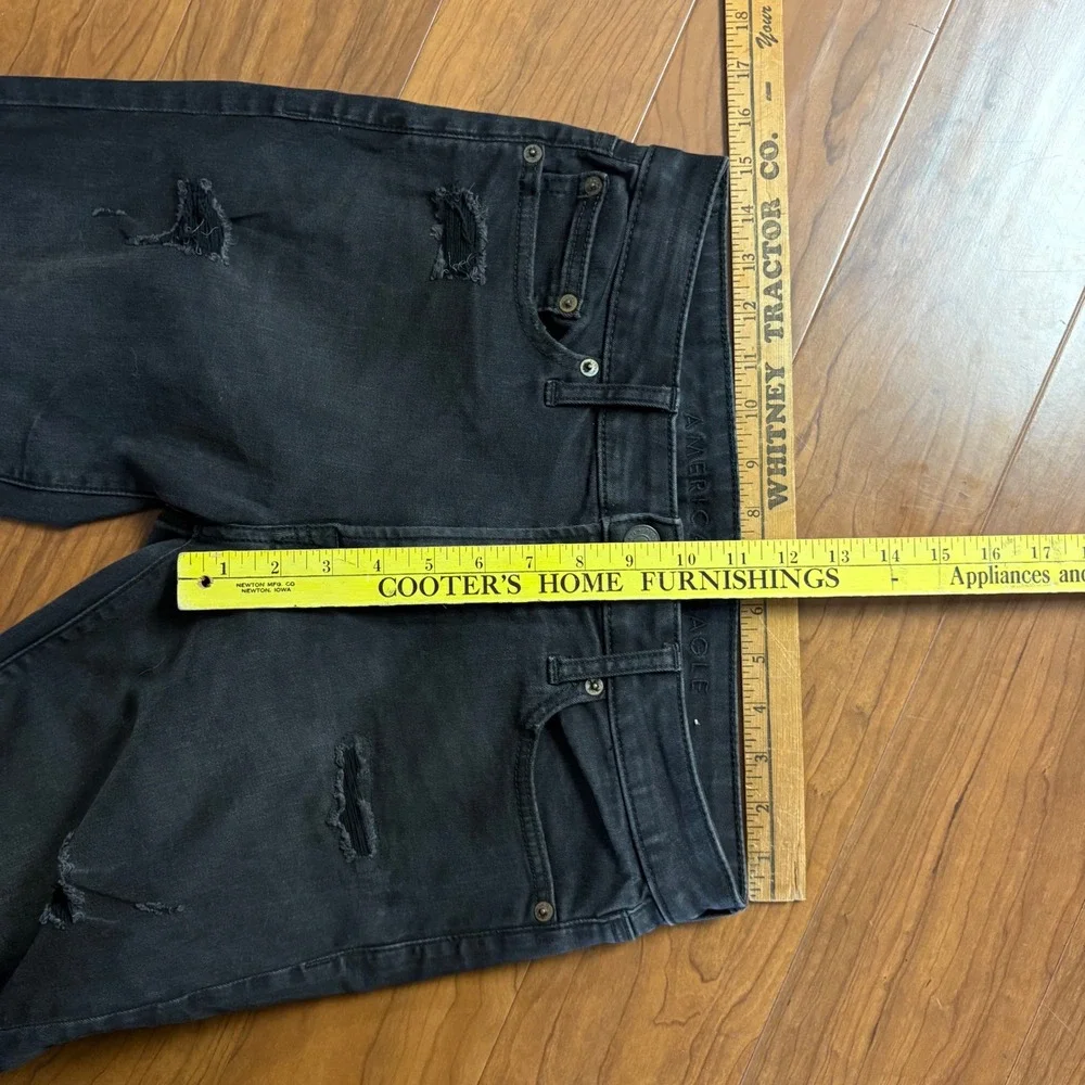 American Eagle Next Level Flex Skinny Distressed Jeans Black 30x34